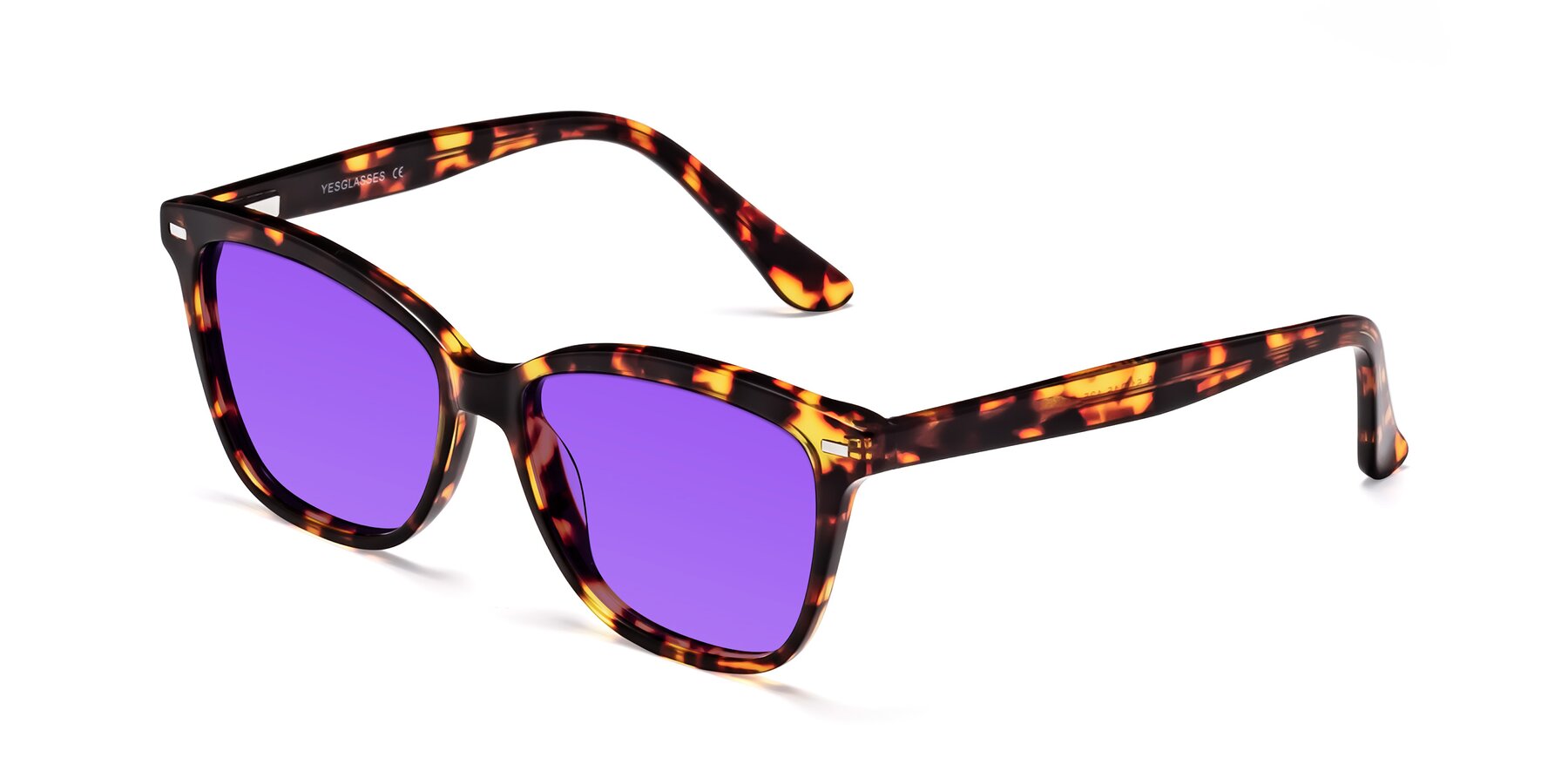 Angle of 17485 in Tortoise with Purple Tinted Lenses