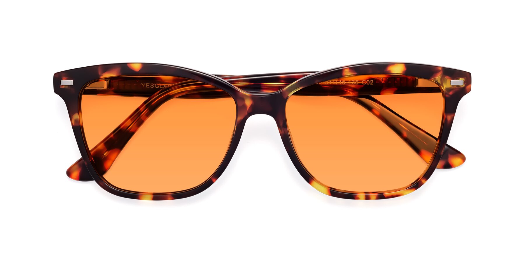 Folded Front of 17485 in Tortoise with Orange Tinted Lenses
