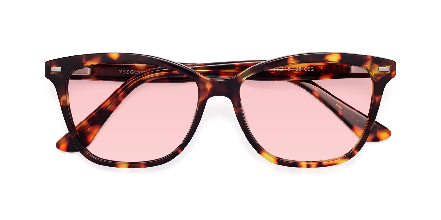 Folded Front of 17485 in Tortoise with Light Garnet Tinted Lenses