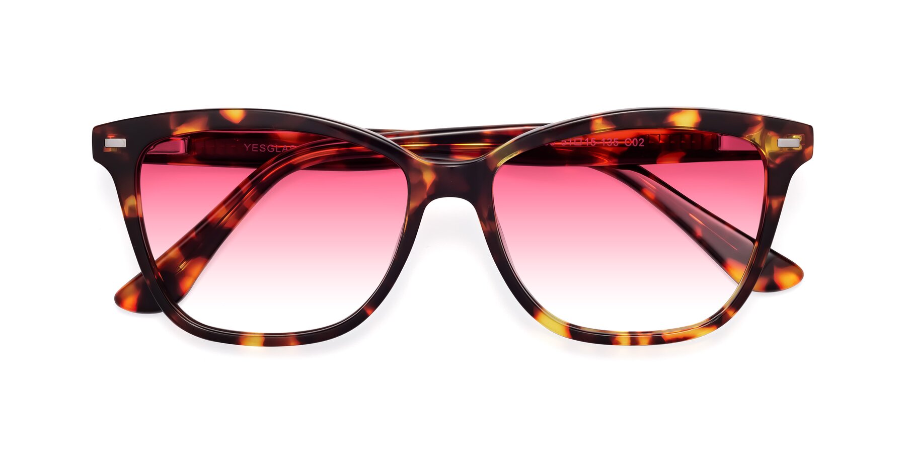 Folded Front of 17485 in Tortoise with Pink Gradient Lenses