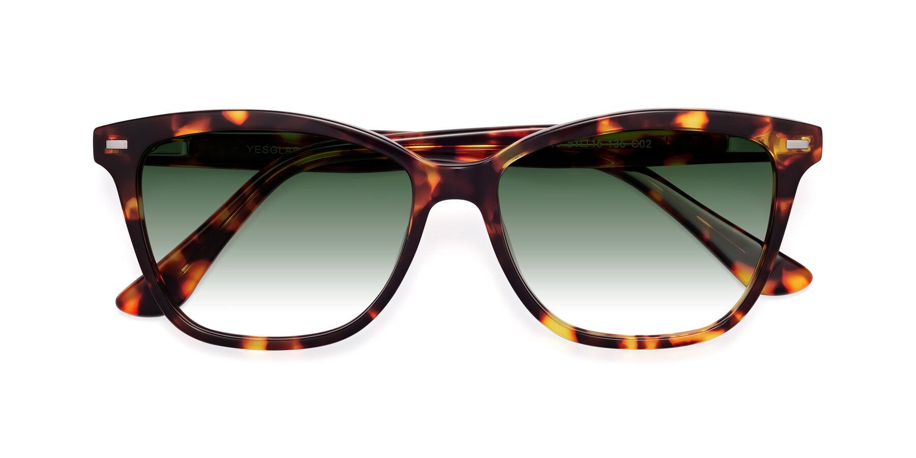 Folded Front of 17485 in Tortoise with Green Gradient Lenses