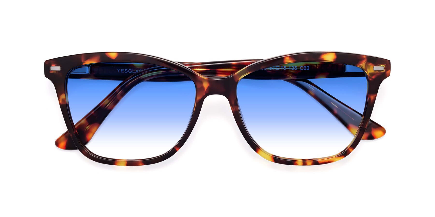 Folded Front of 17485 in Tortoise with Blue Gradient Lenses