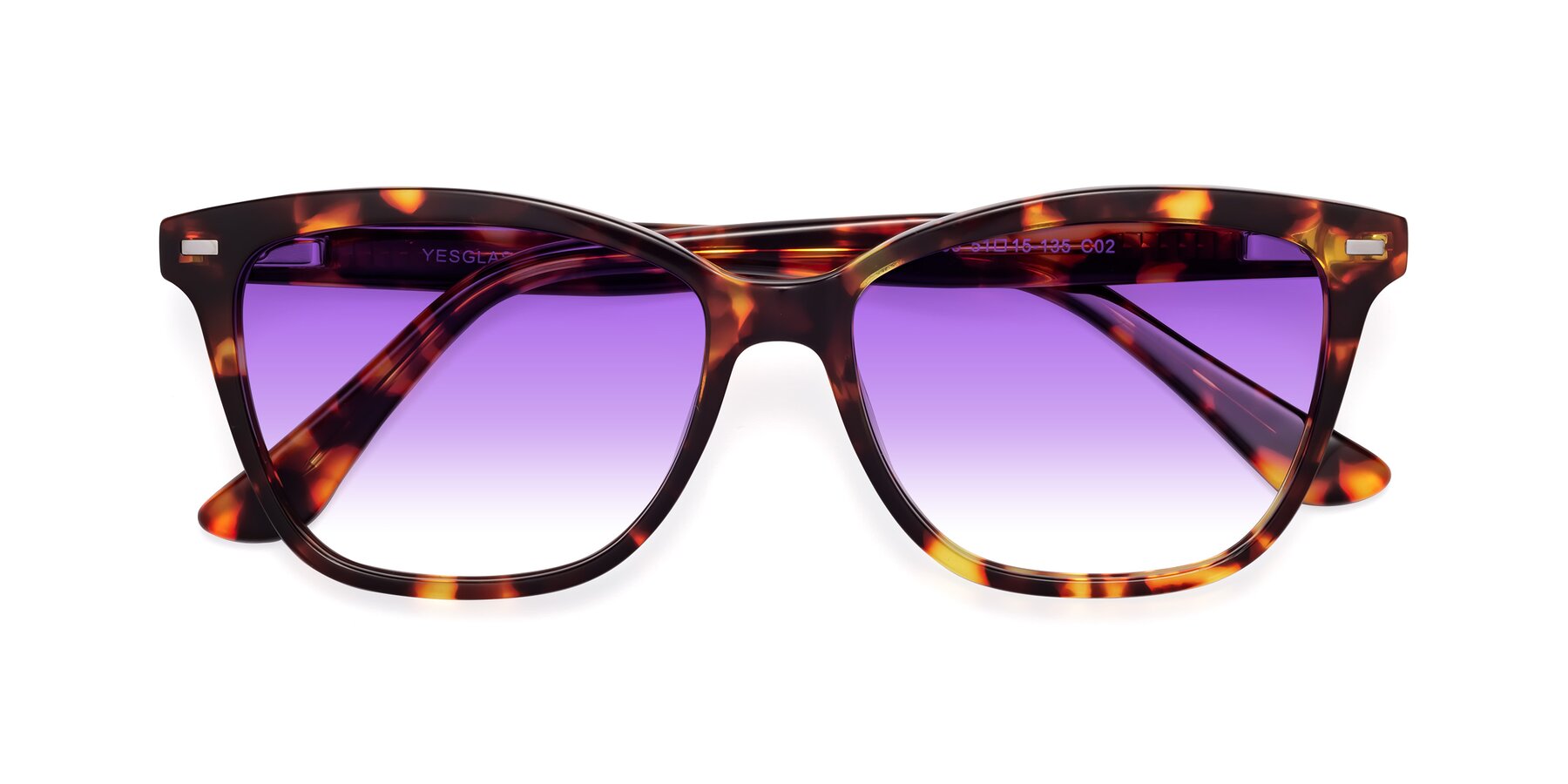 Folded Front of 17485 in Tortoise with Purple Gradient Lenses