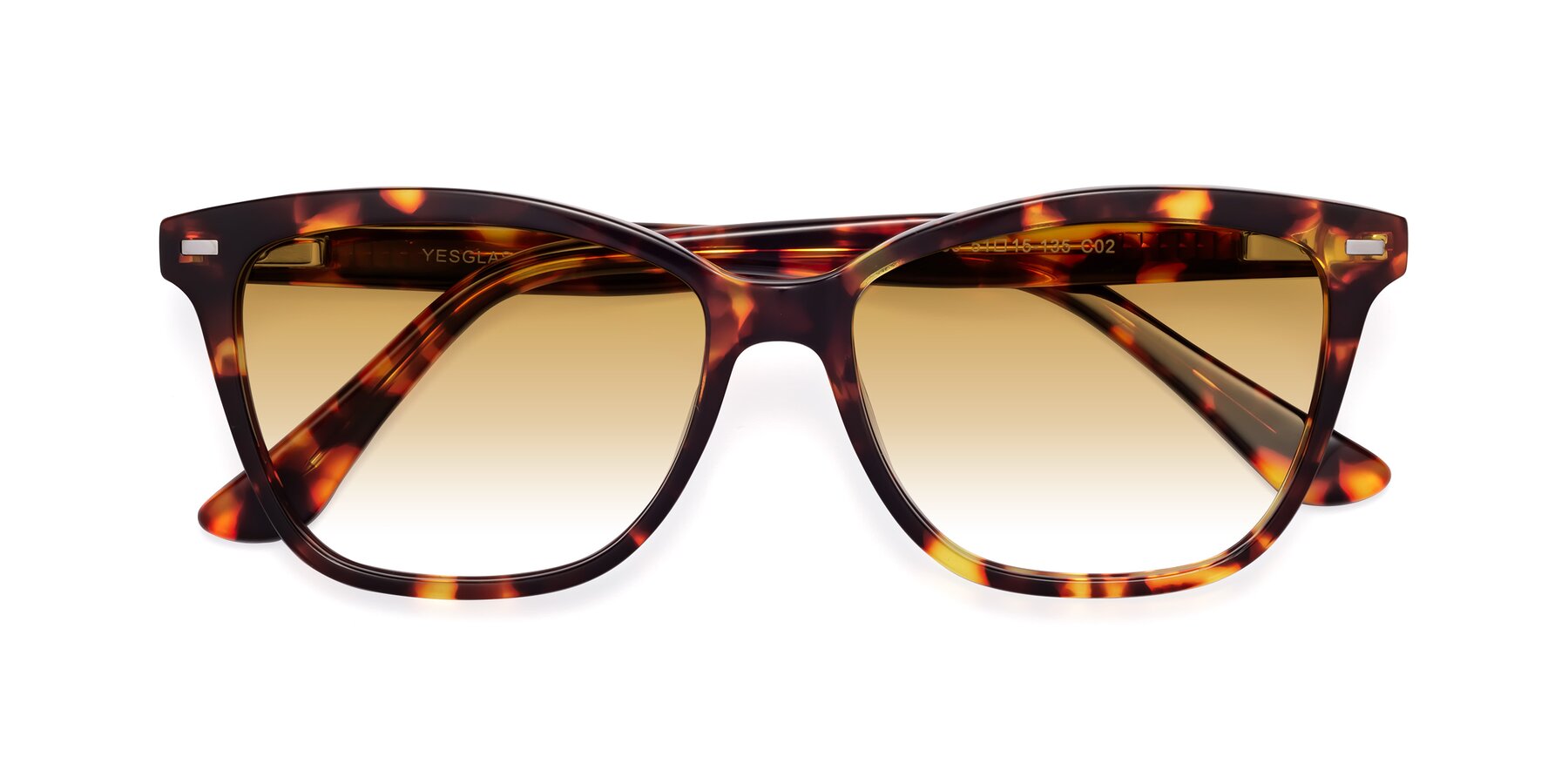 Folded Front of 17485 in Tortoise with Champagne Gradient Lenses