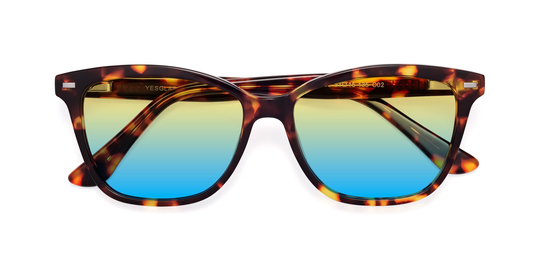 Folded Front of 17485 in Tortoise with Yellow / Blue Gradient Lenses