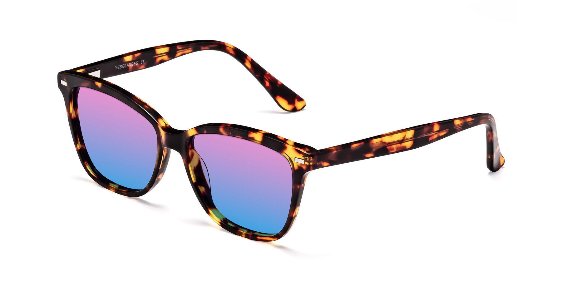 Angle of 17485 in Tortoise with Pink / Blue Gradient Lenses