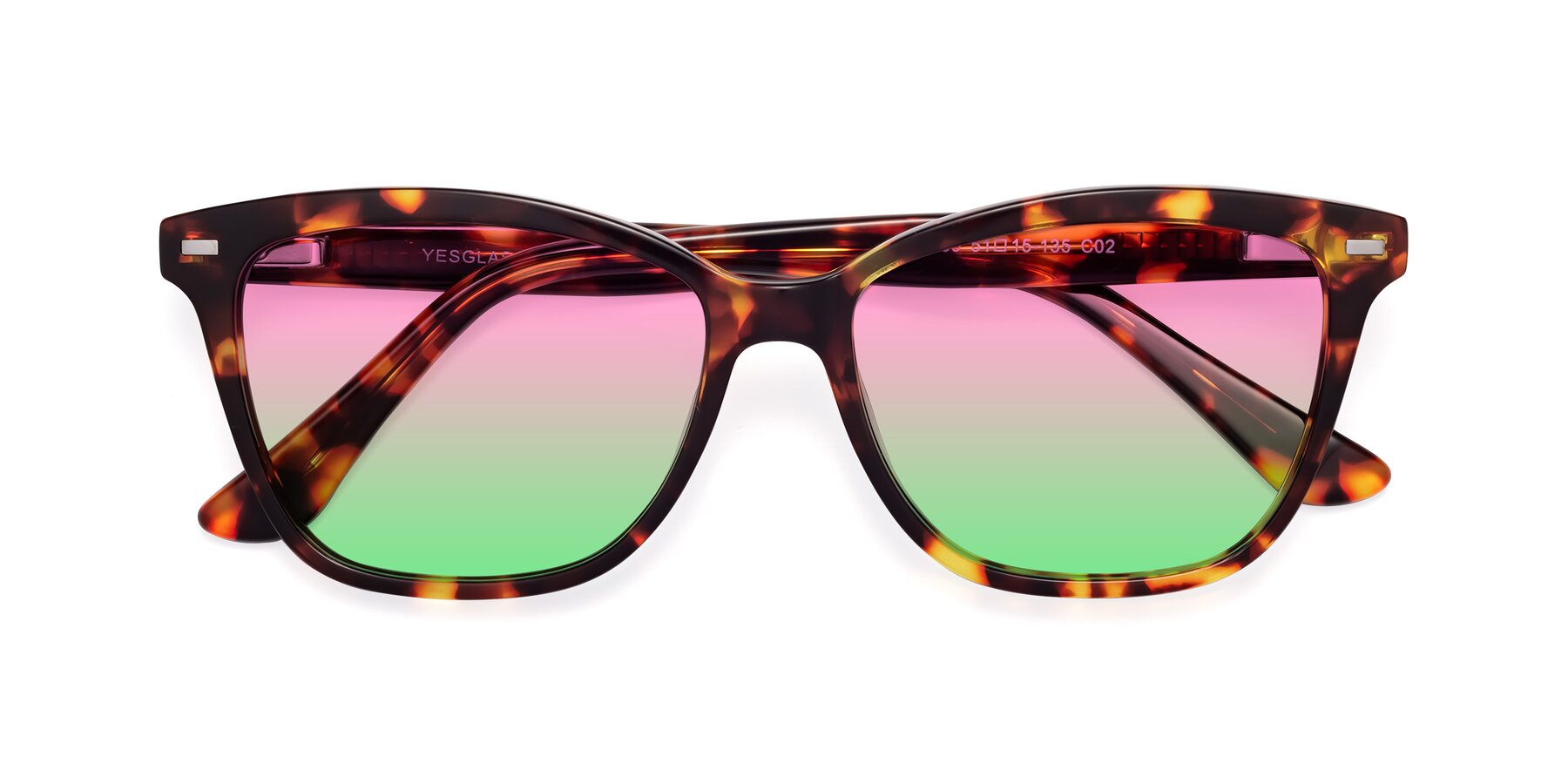 Folded Front of 17485 in Tortoise with Pink / Green Gradient Lenses