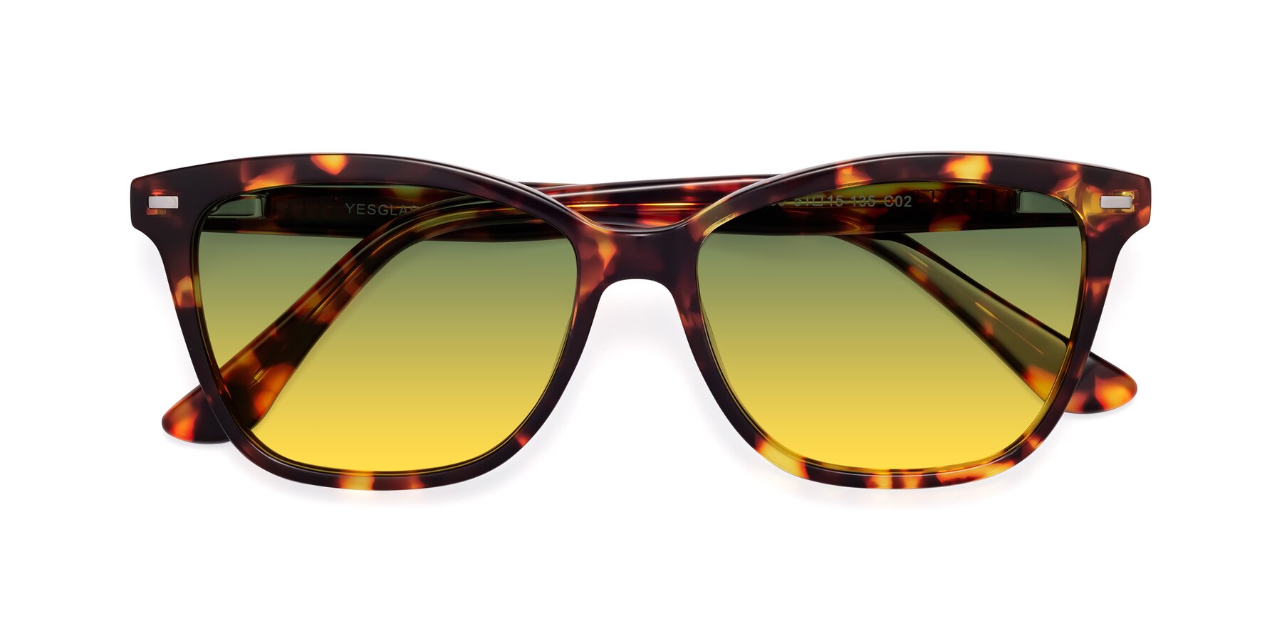 Folded Front of 17485 in Tortoise with Green / Yellow Gradient Lenses