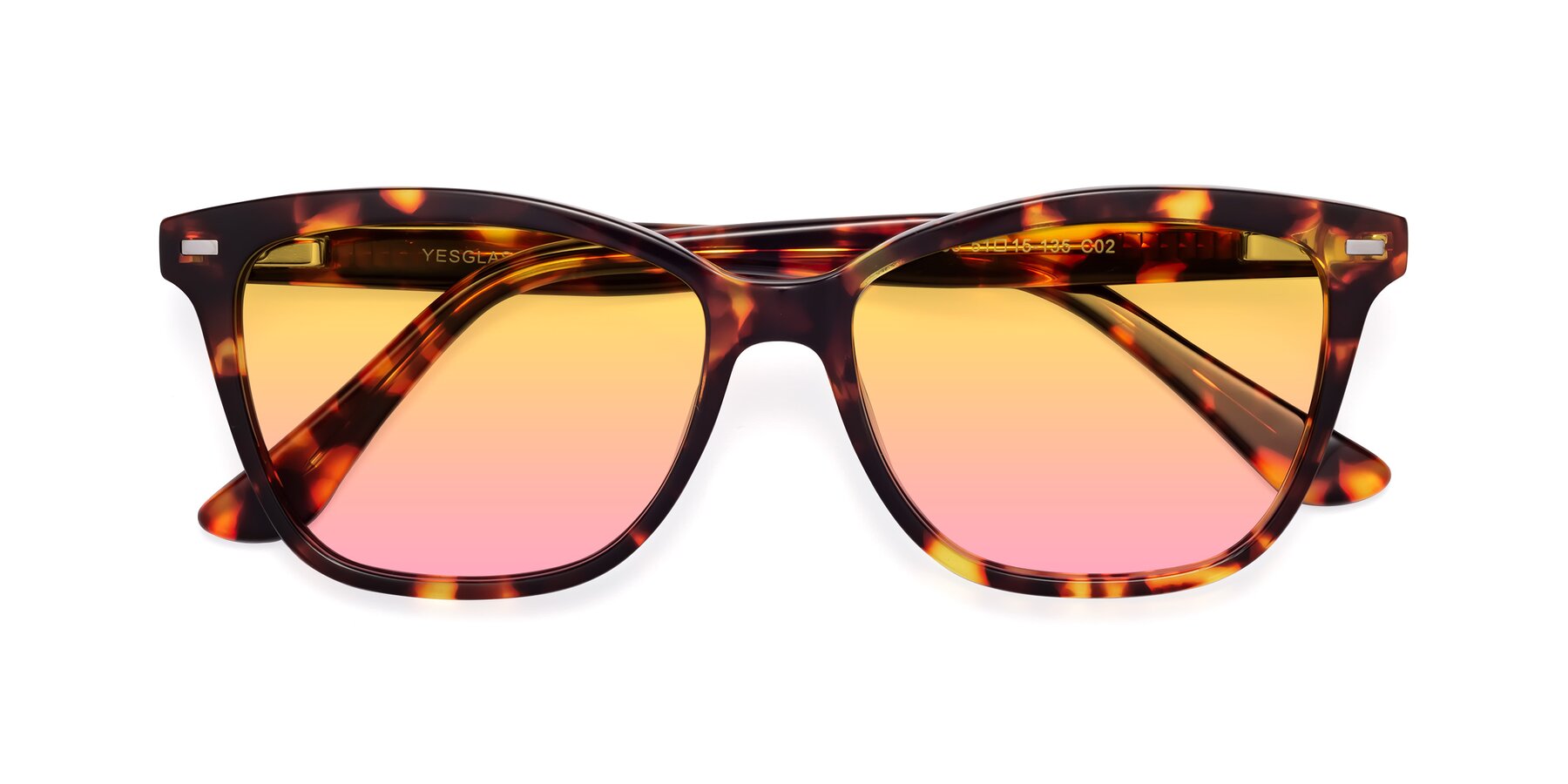 Folded Front of 17485 in Tortoise with Yellow / Pink Gradient Lenses
