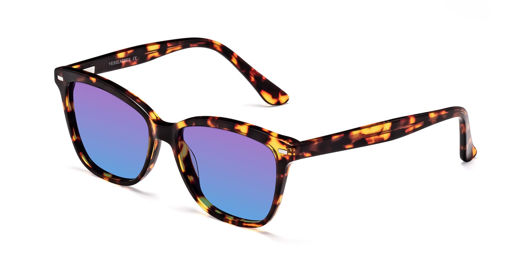 Angle of 17485 in Tortoise with Purple / Blue Gradient Lenses