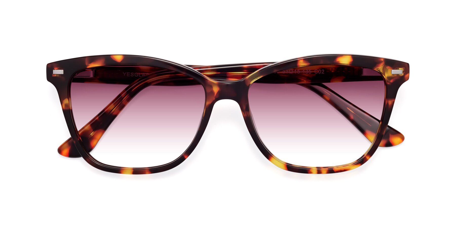 Folded Front of 17485 in Tortoise with Wine Gradient Lenses