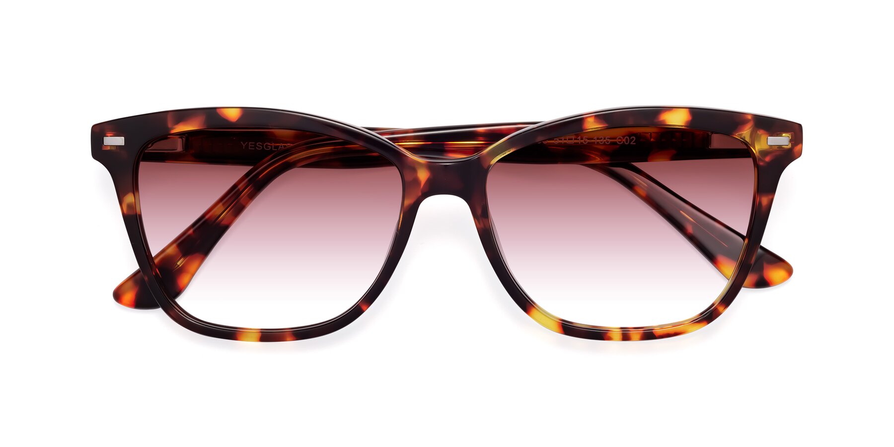 Folded Front of 17485 in Tortoise with Garnet Gradient Lenses