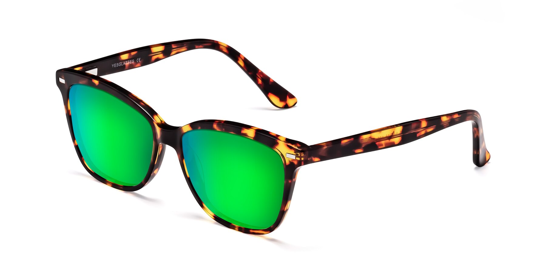 Angle of 17485 in Tortoise with Green Mirrored Lenses