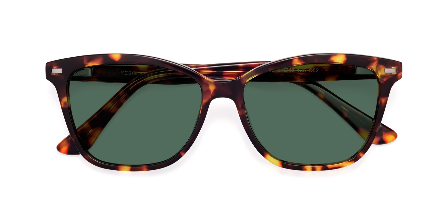 Folded Front of 17485 in Tortoise with Green Polarized Lenses