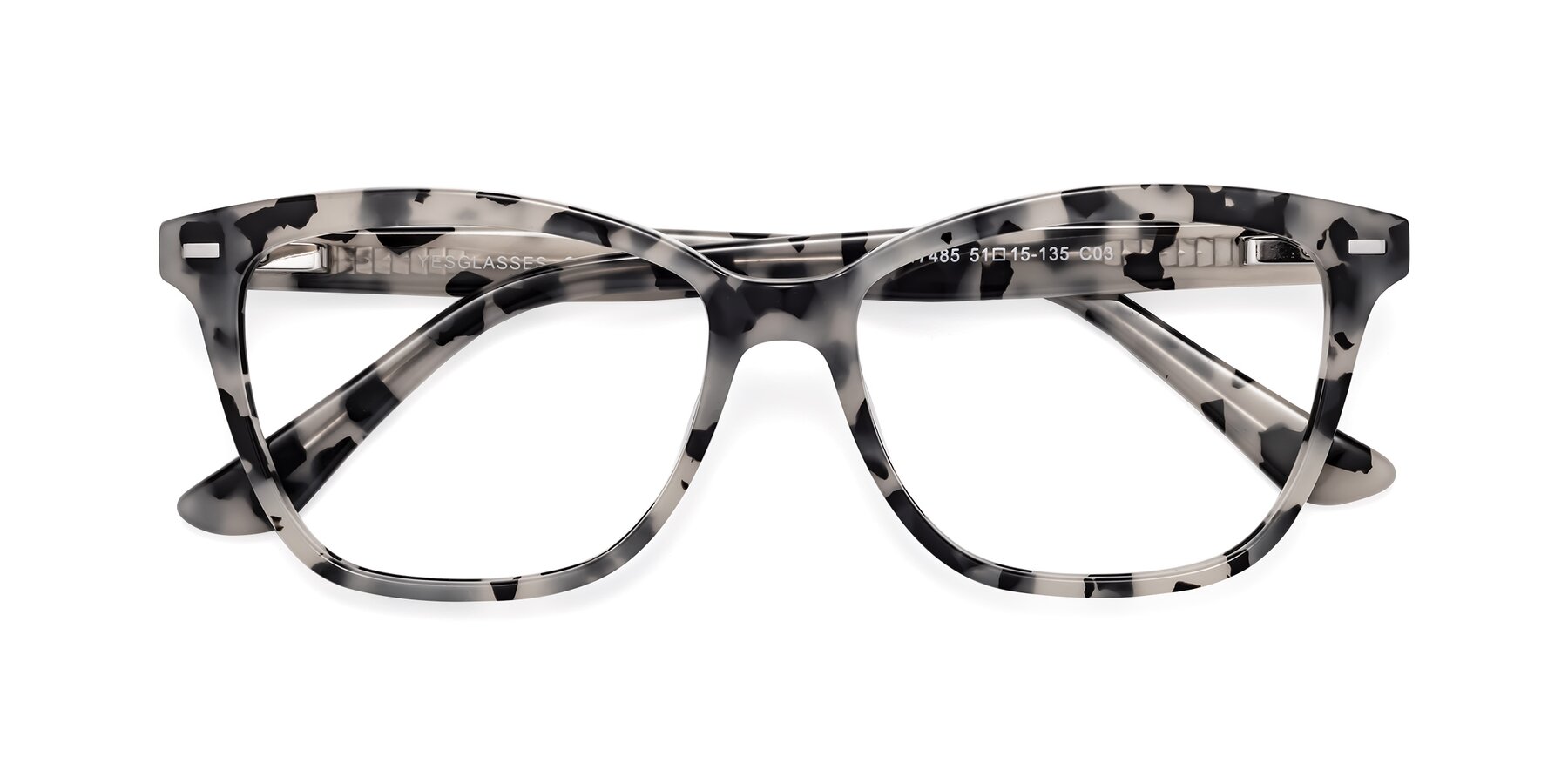 Folded Front of 17485 in Honey Tortoise with Clear Reading Eyeglass Lenses