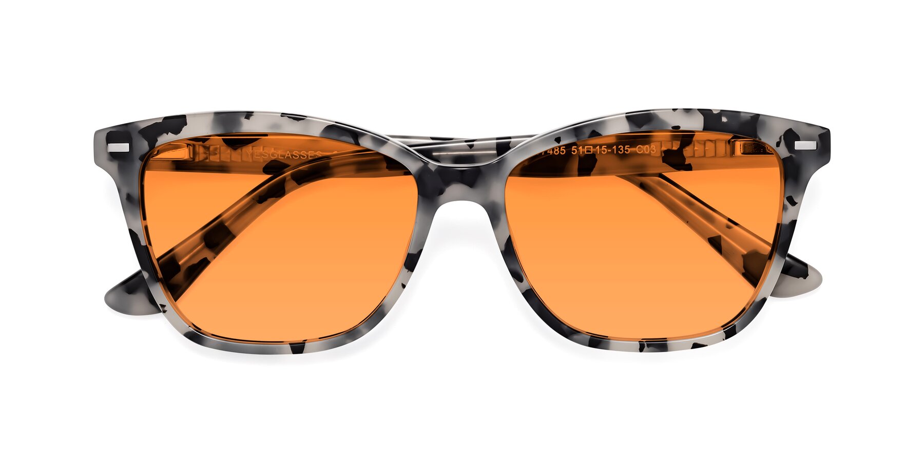 Folded Front of 17485 in Honey Tortoise with Orange Tinted Lenses