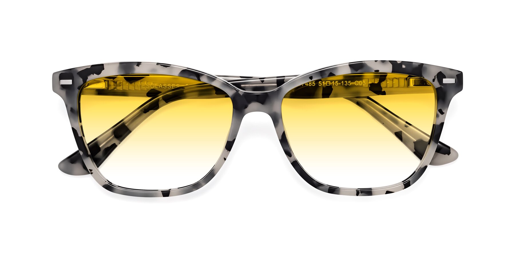 Folded Front of 17485 in Ivory Tortoise with Yellow Gradient Lenses