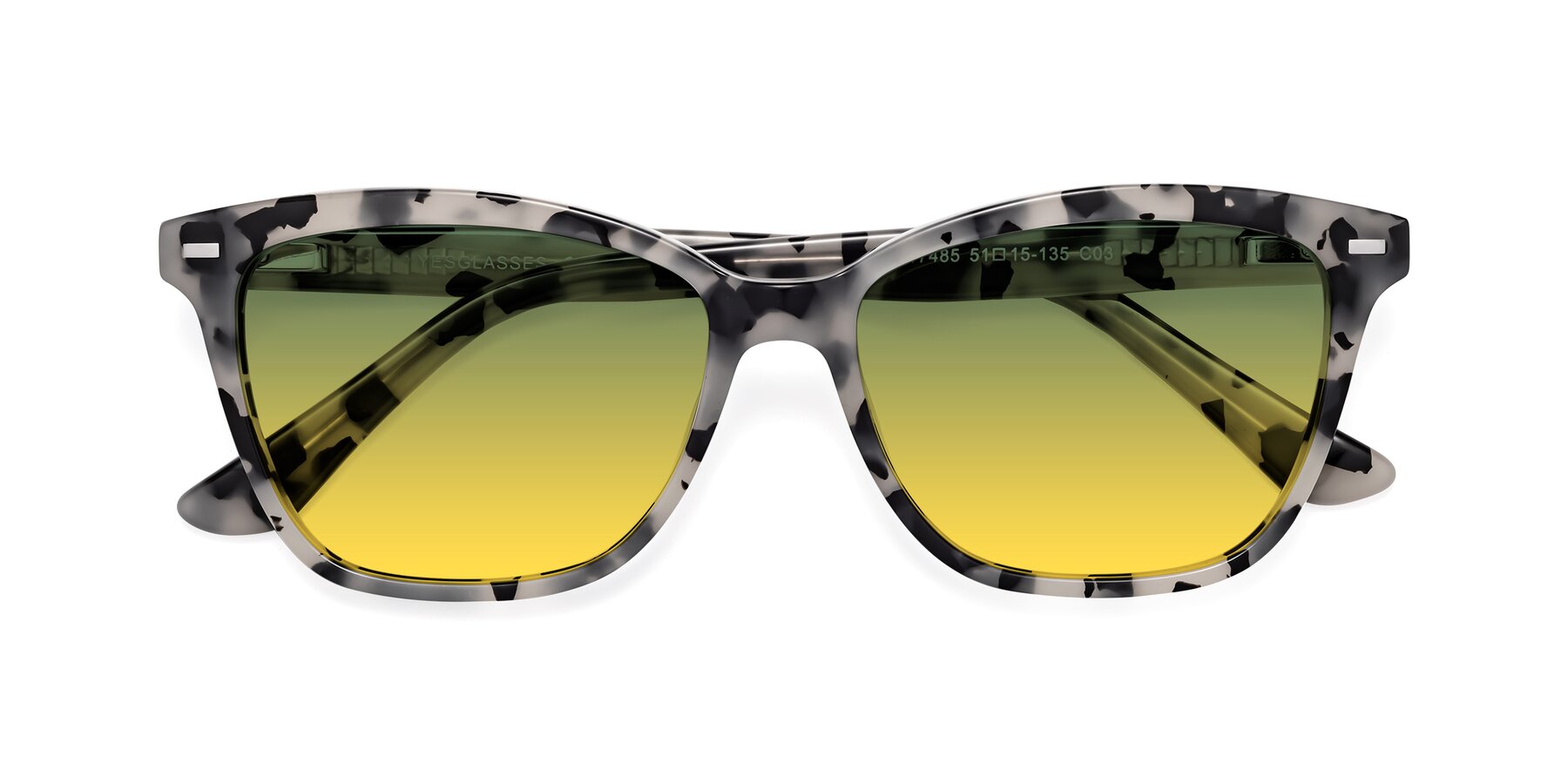 Folded Front of 17485 in Honey Tortoise with Green / Yellow Gradient Lenses