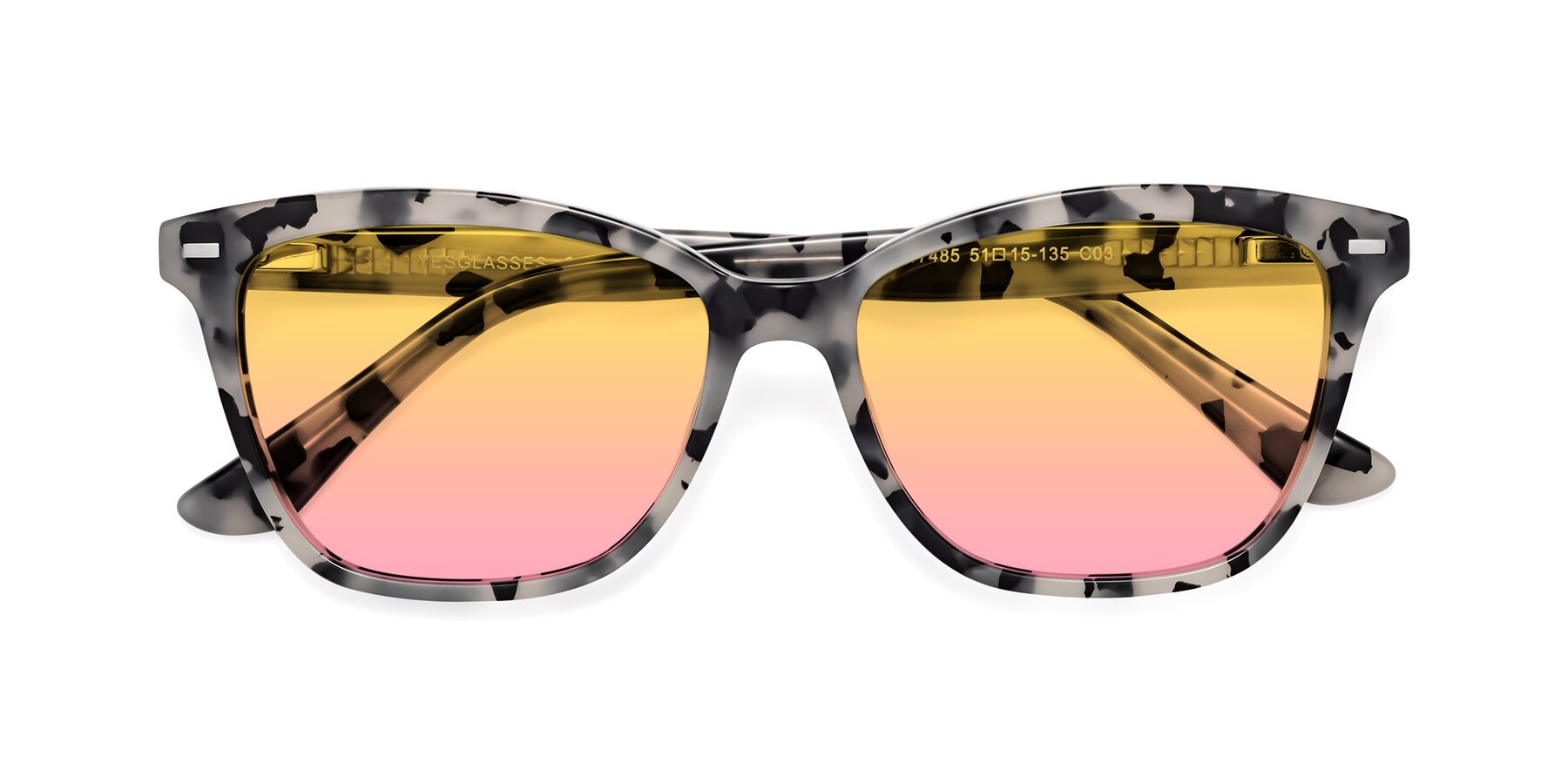 Folded Front of 17485 in Honey Tortoise with Yellow / Pink Gradient Lenses