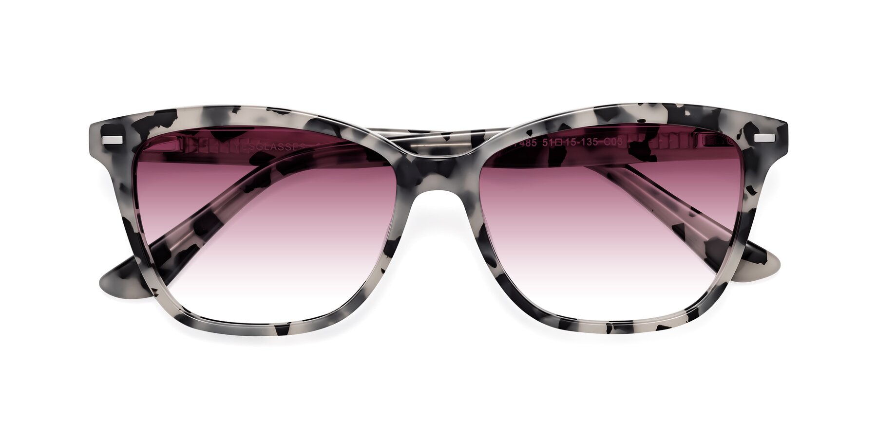 Folded Front of 17485 in Ivory Tortoise with Wine Gradient Lenses