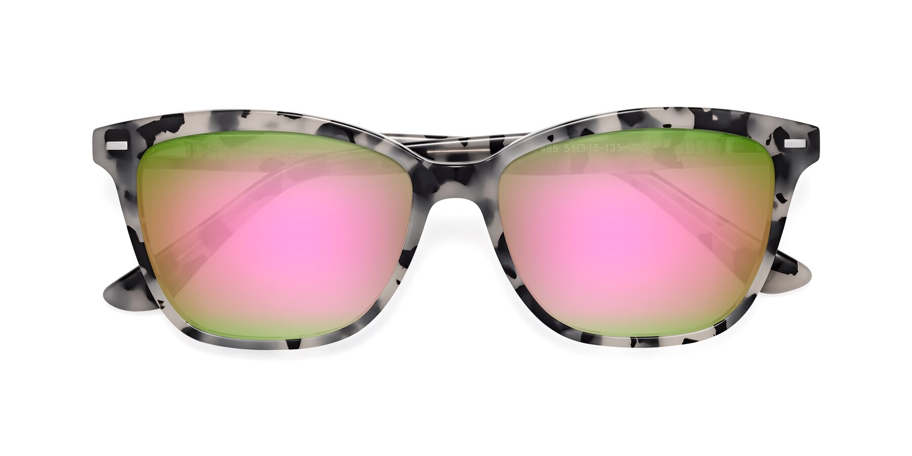 Folded Front of 17485 in Honey Tortoise with Pink Mirrored Lenses