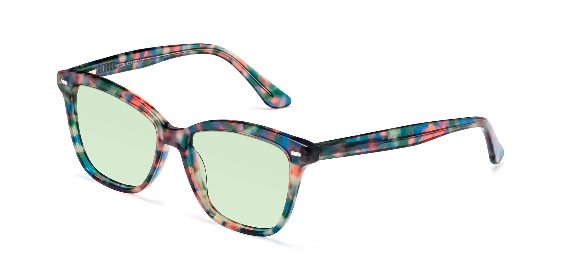 Angle of 17485 in Floral Tortoise with Light Green Tinted Lenses