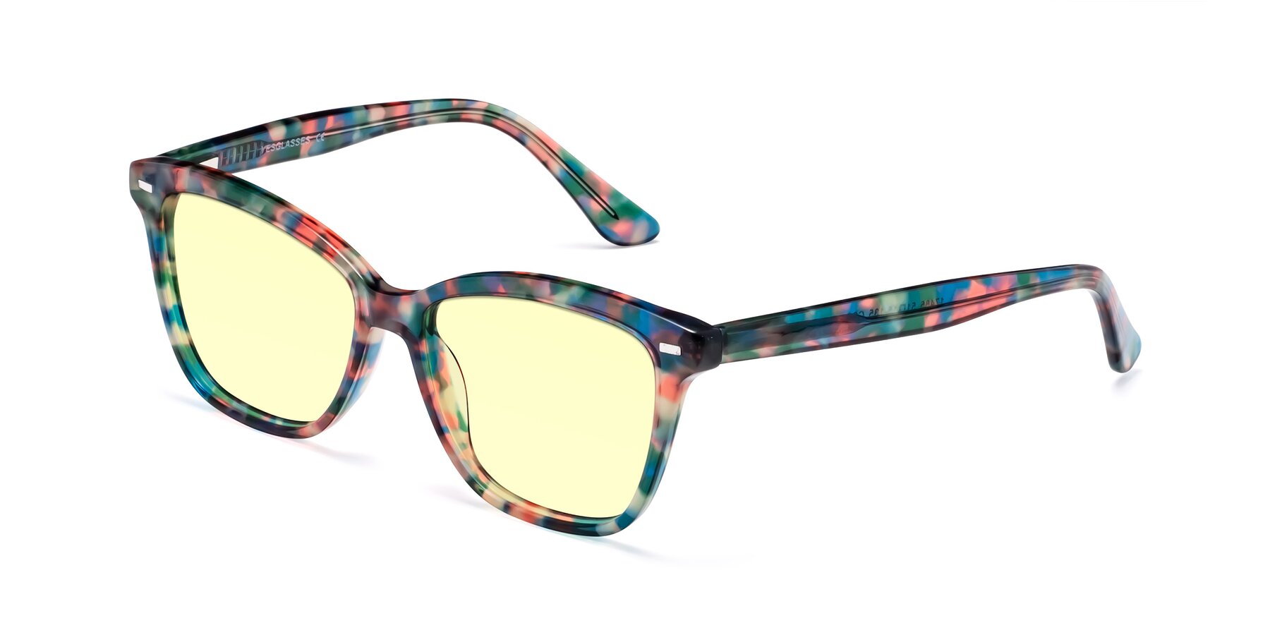 Angle of 17485 in Floral Tortoise with Light Yellow Tinted Lenses