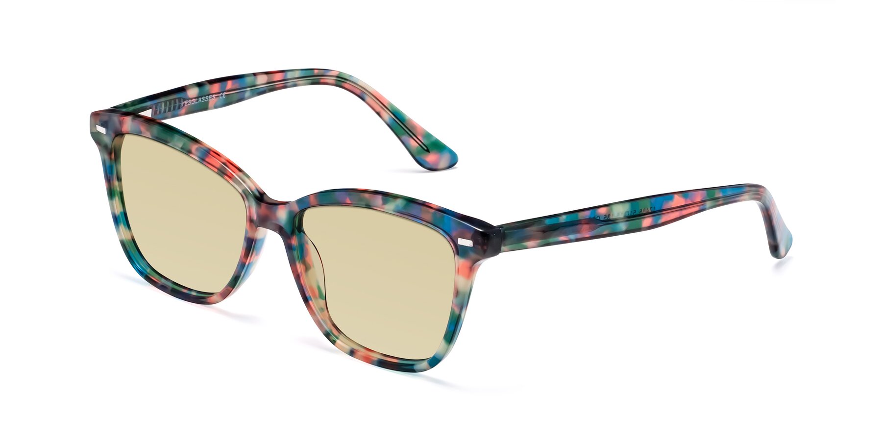 Angle of 17485 in Floral Tortoise with Light Champagne Tinted Lenses