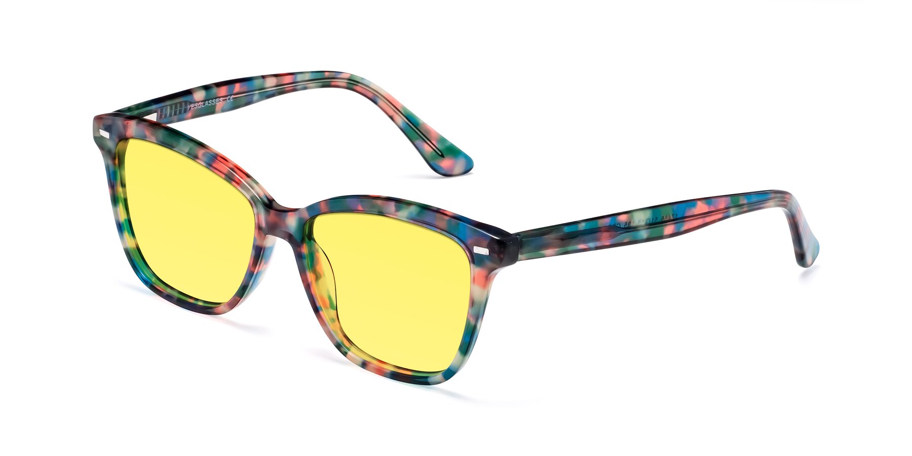 Angle of 17485 in Floral Tortoise with Medium Yellow Tinted Lenses