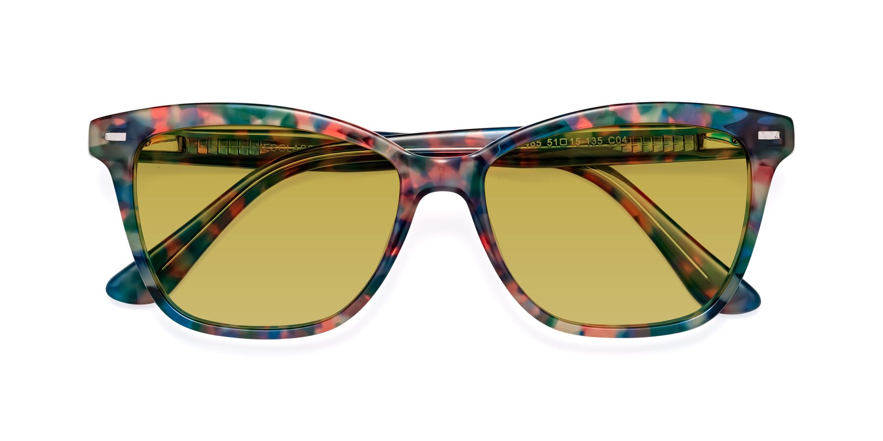 Folded Front of 17485 in Floral Tortoise with Champagne Tinted Lenses