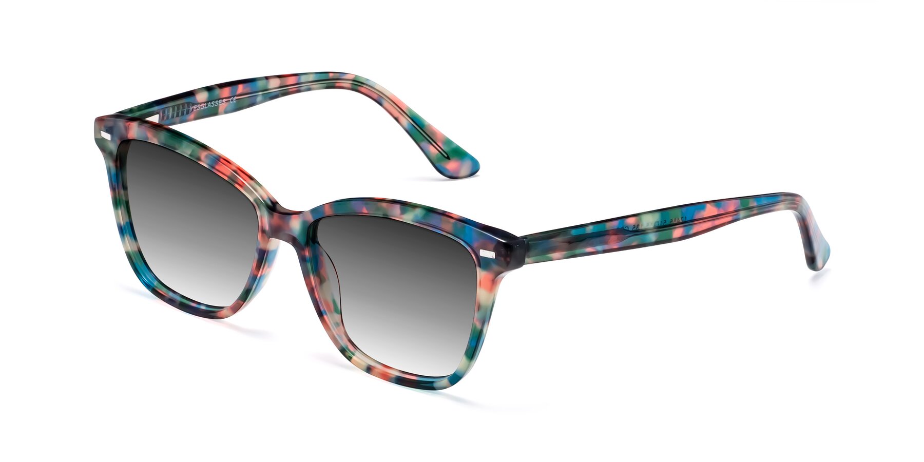 Angle of 17485 in Floral Tortoise with Gray Gradient Lenses