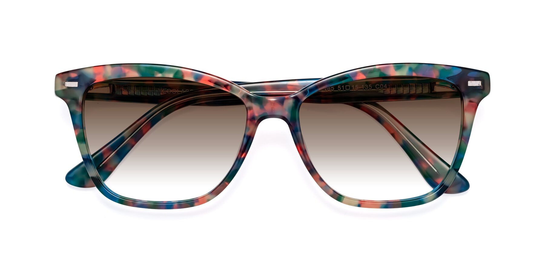 Folded Front of 17485 in Floral Tortoise with Brown Gradient Lenses
