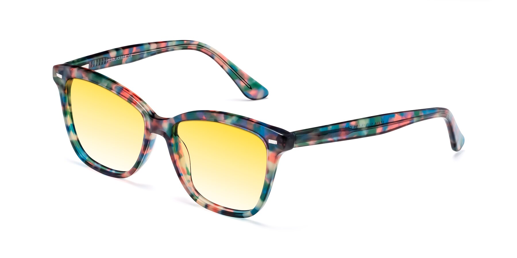 Angle of 17485 in Floral Tortoise with Yellow Gradient Lenses