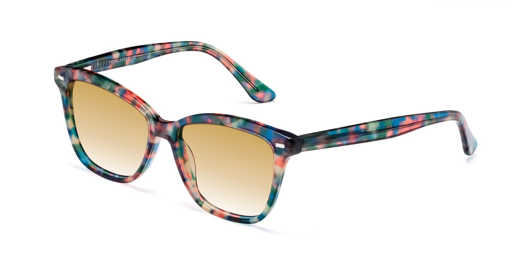Angle of 17485 in Floral Tortoise with Champagne Gradient Lenses