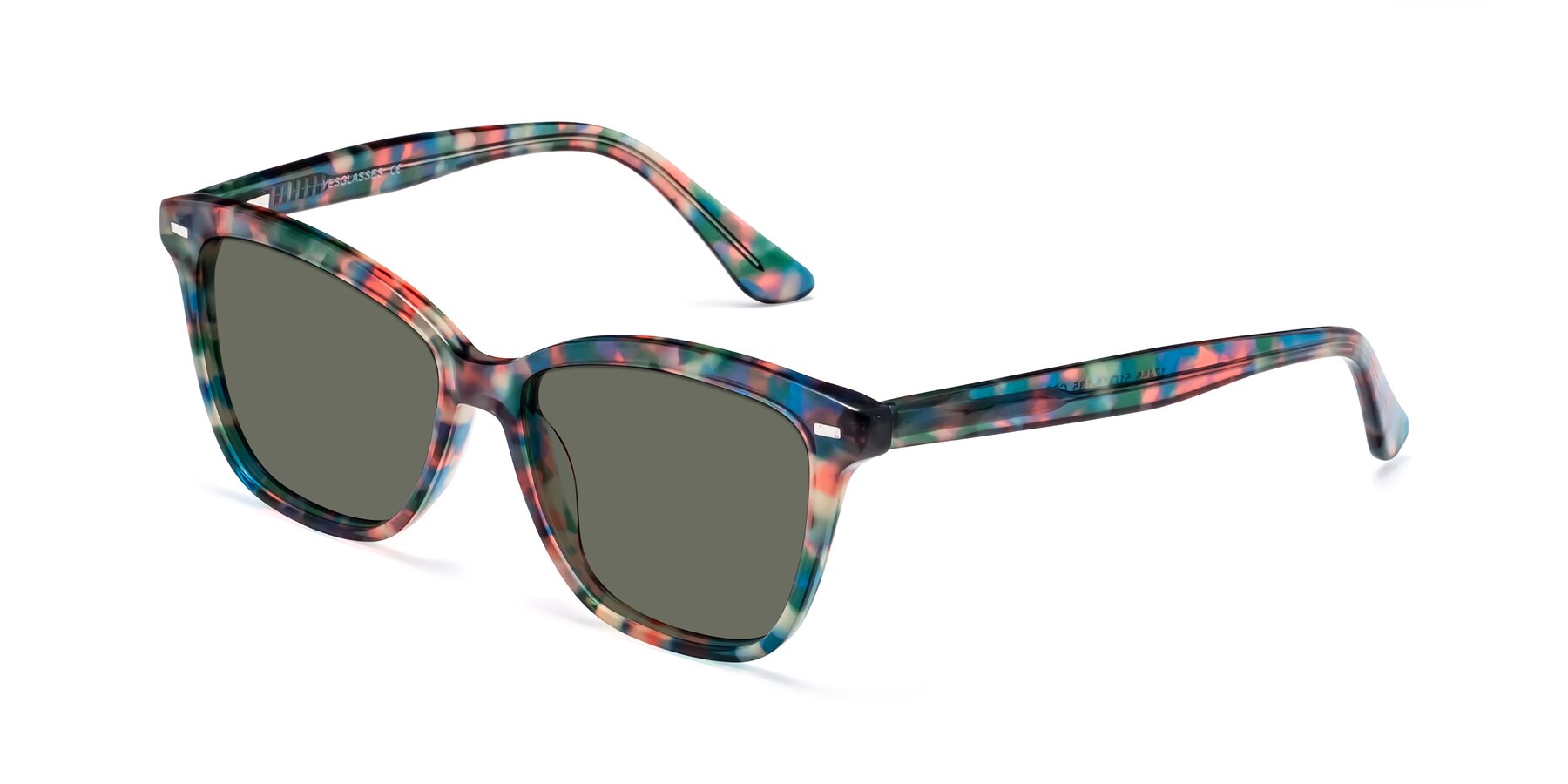 Angle of 17485 in Floral Tortoise with Gray Polarized Lenses