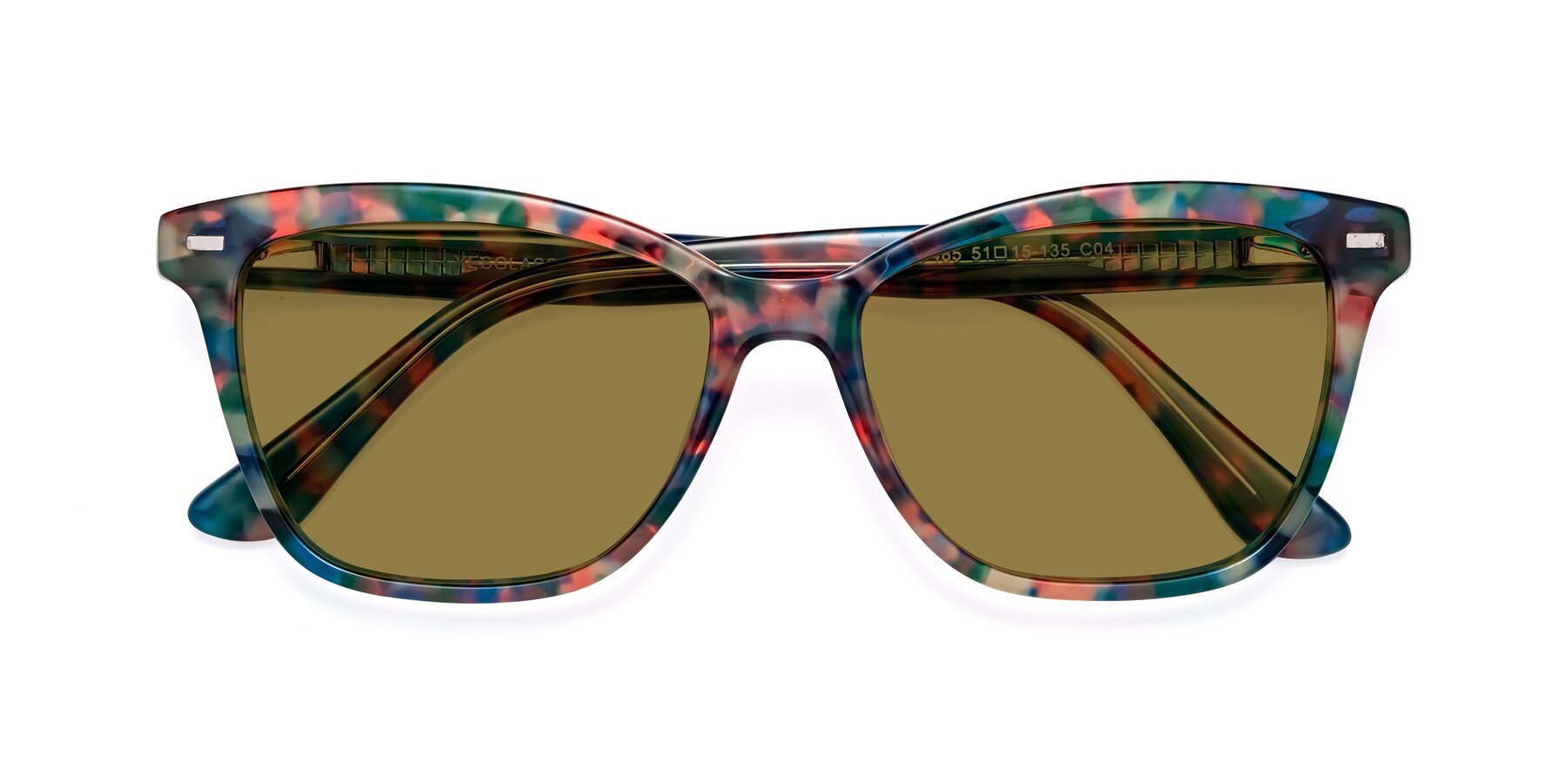 Folded Front of 17485 in Floral Tortoise with Brown Polarized Lenses