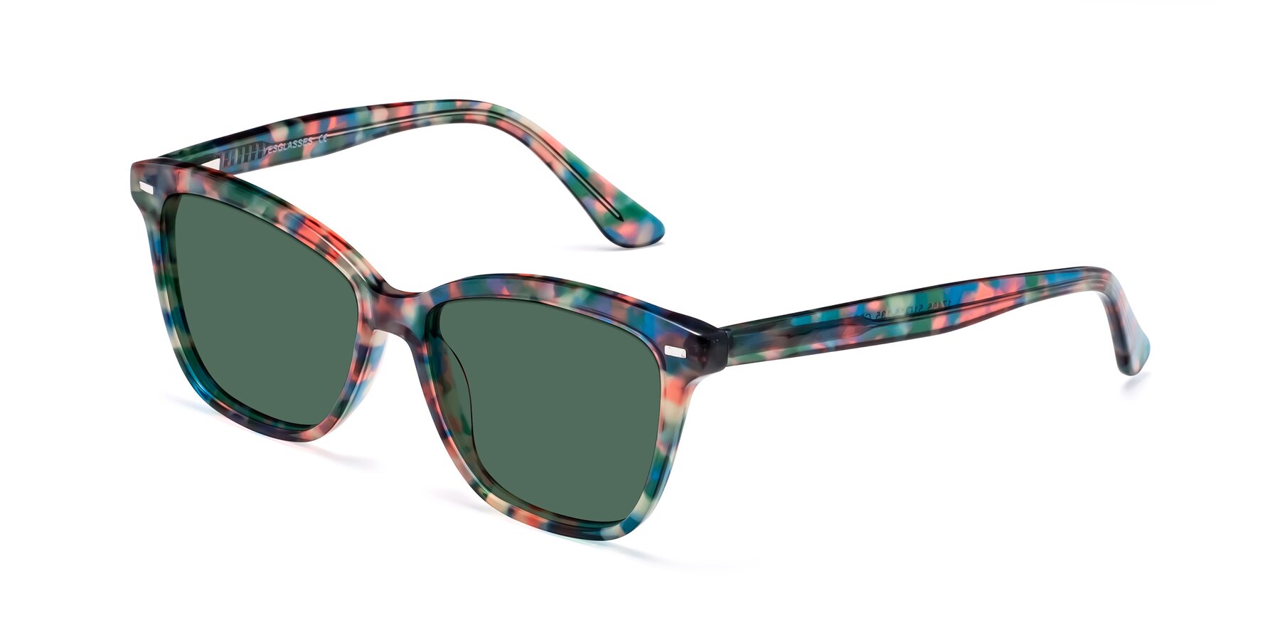 Angle of 17485 in Floral Tortoise with Green Polarized Lenses