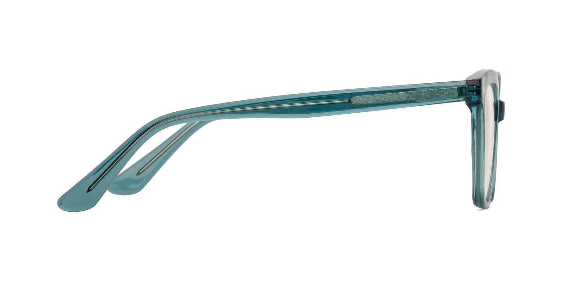 Side of 17485 in Teal with Clear Eyeglass Lenses