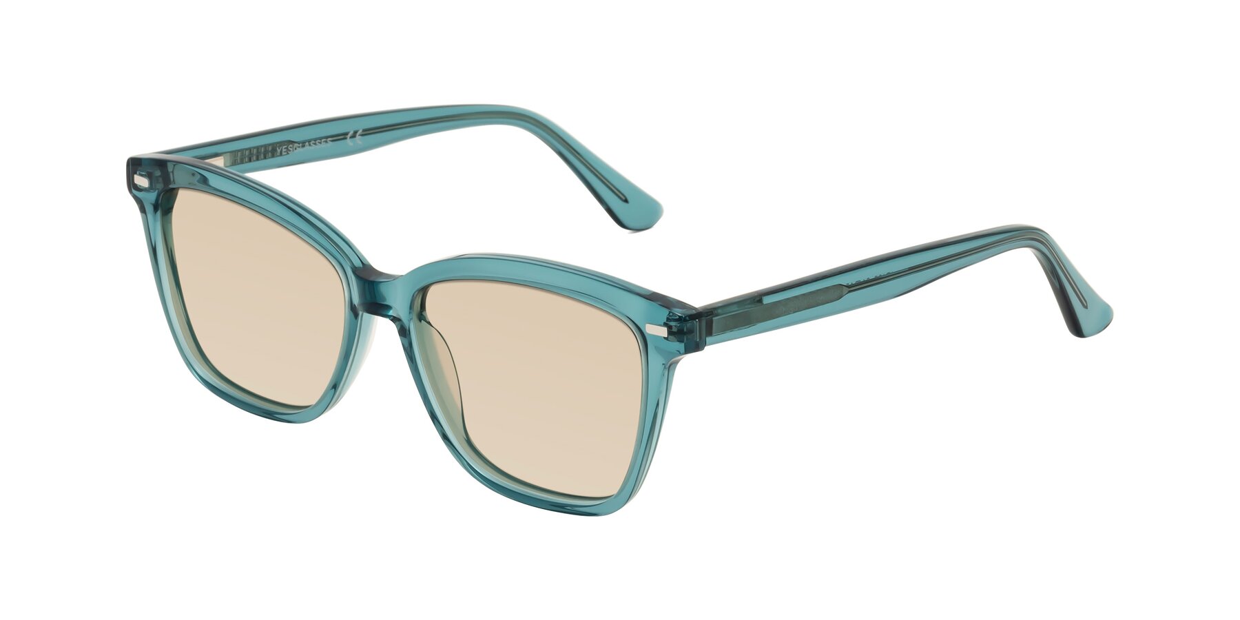 Angle of 17485 in Teal with Light Brown Tinted Lenses