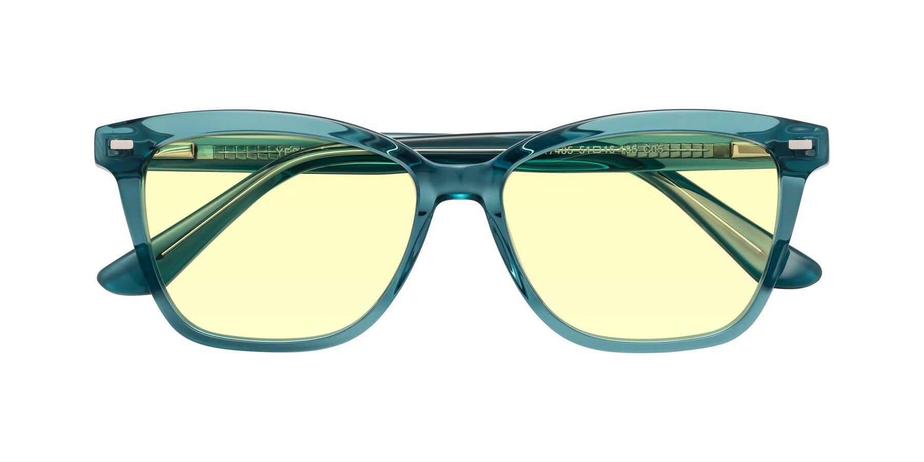 Folded Front of 17485 in Teal with Light Yellow Tinted Lenses