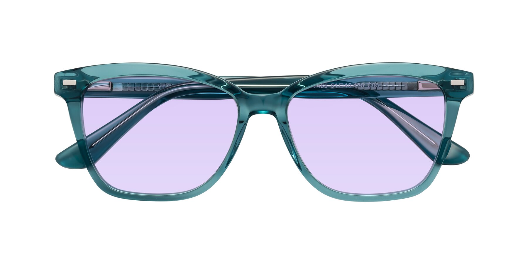 Folded Front of 17485 in Teal with Light Purple Tinted Lenses