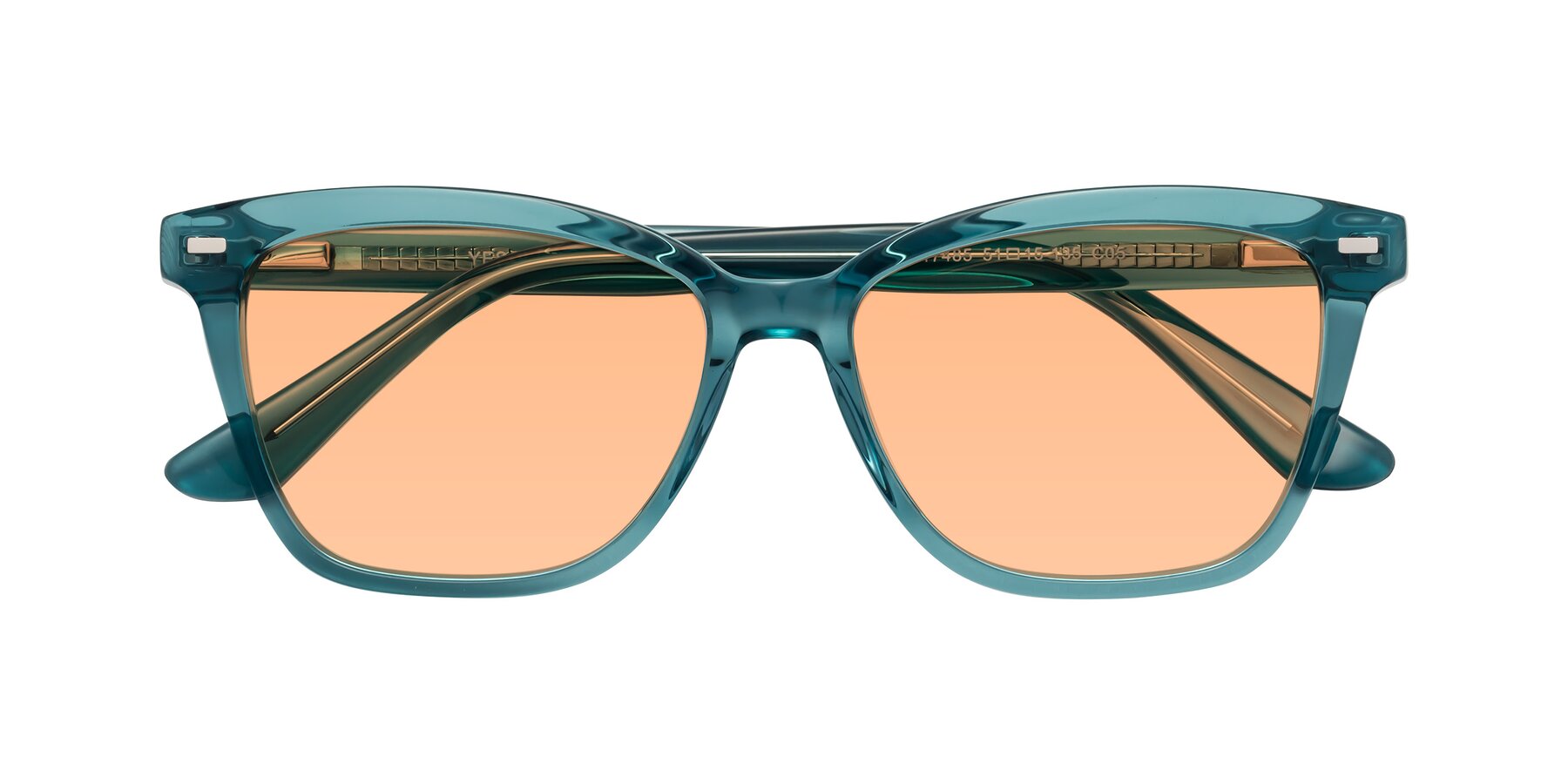 Folded Front of 17485 in Teal with Light Orange Tinted Lenses