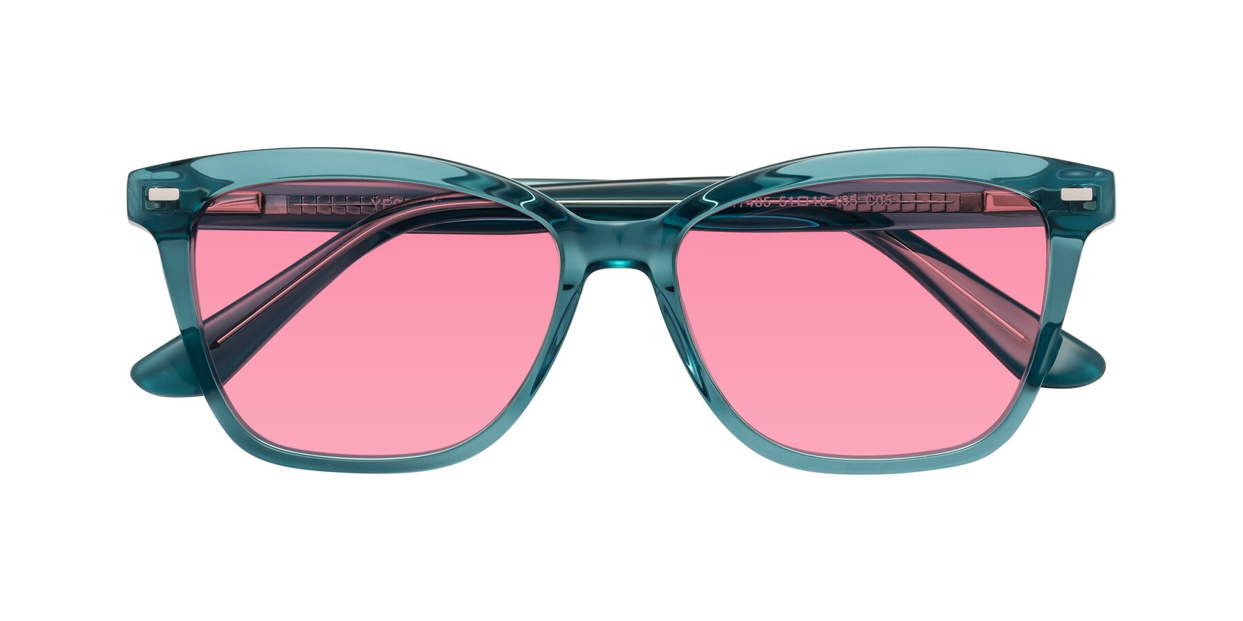 Folded Front of 17485 in Teal with Pink Tinted Lenses