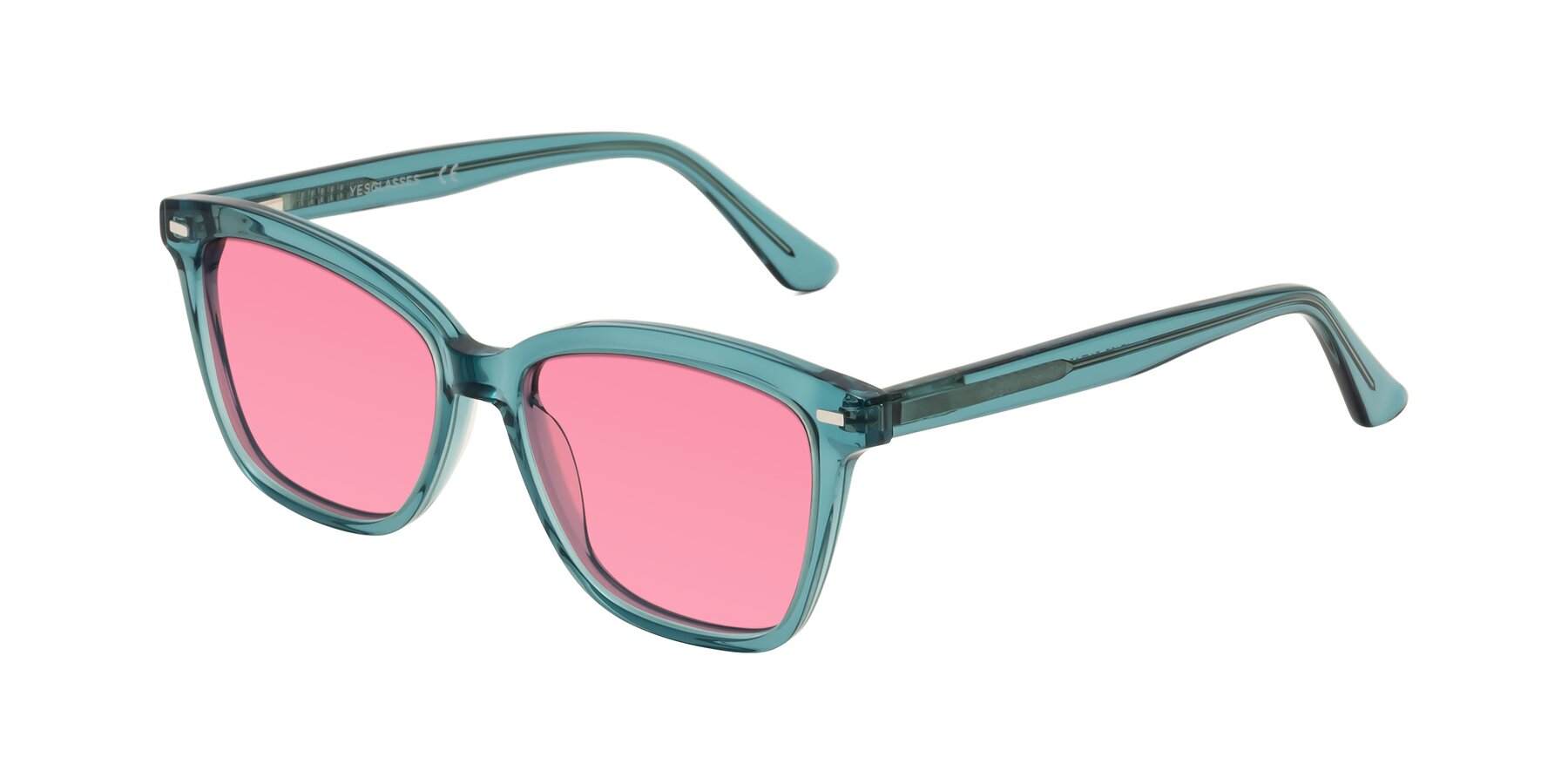 Angle of 17485 in Teal with Pink Tinted Lenses