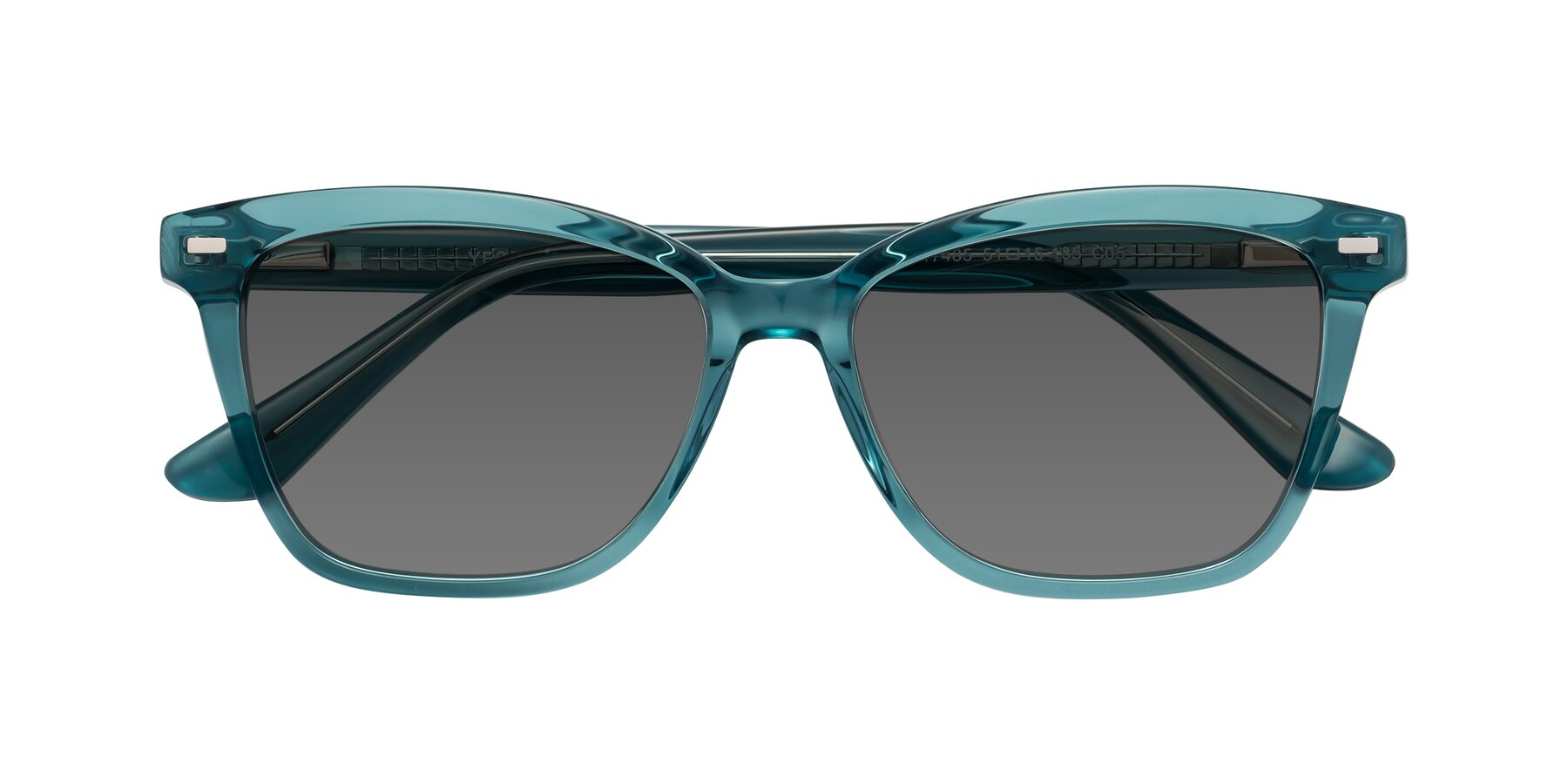 Folded Front of 17485 in Teal with Medium Gray Tinted Lenses