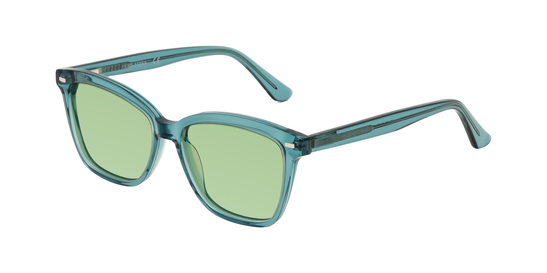 Angle of 17485 in Teal with Medium Green Tinted Lenses