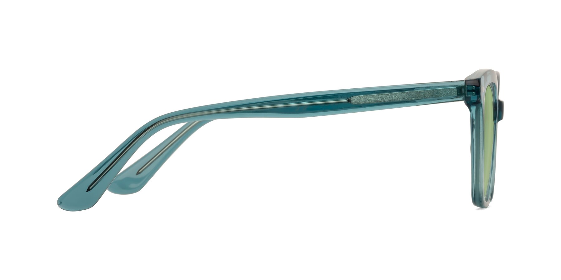 Side of 17485 in Teal with Medium Green Tinted Lenses