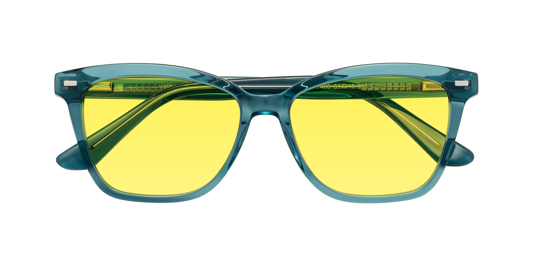 Folded Front of 17485 in Teal with Medium Yellow Tinted Lenses