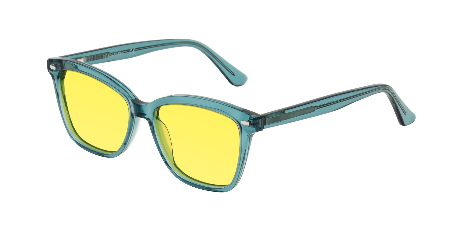 Angle of 17485 in Teal with Medium Yellow Tinted Lenses