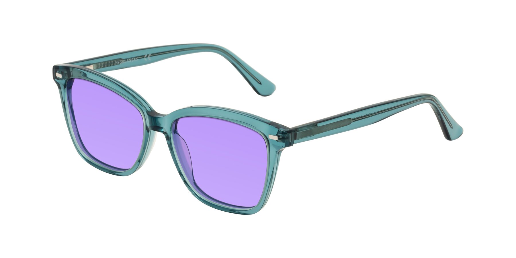 Angle of 17485 in Teal with Medium Purple Tinted Lenses